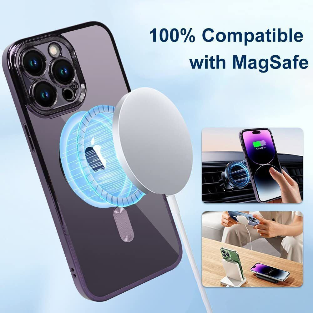 Lens Glass + Magsafe Case for Iphone 17 Pro Max 16 Pro 16E 15 plus 14 13 12 SE 7