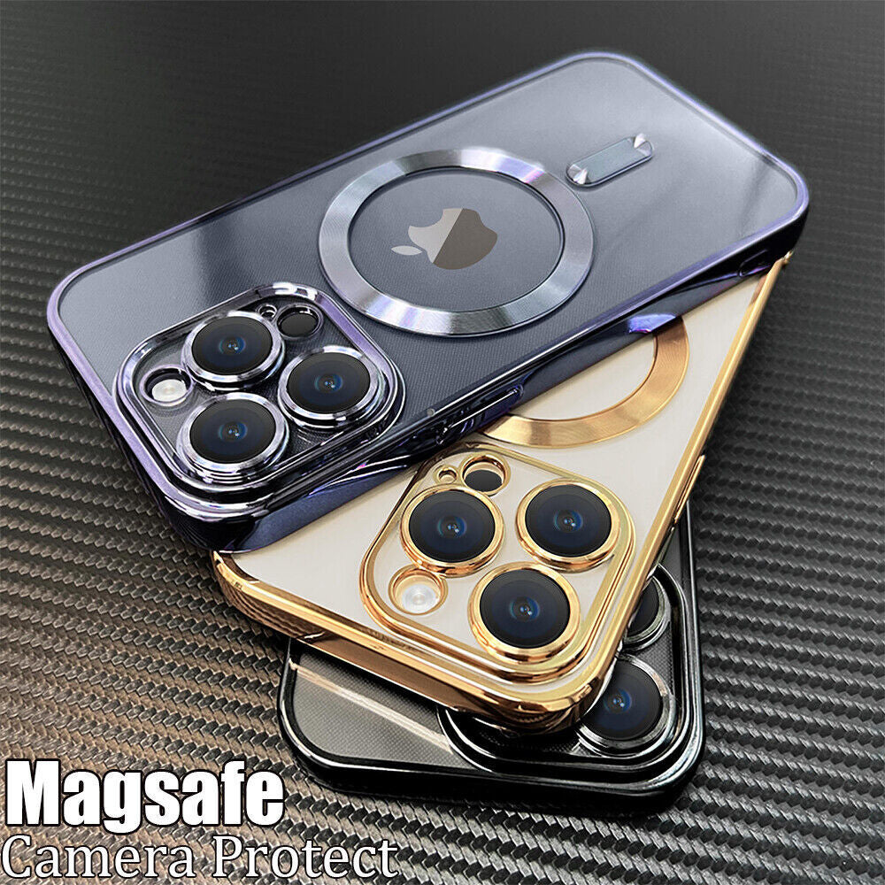 Lens Glass + Magsafe Case for Iphone 17 Pro Max 16 Pro 16E 15 plus 14 13 12 SE 7