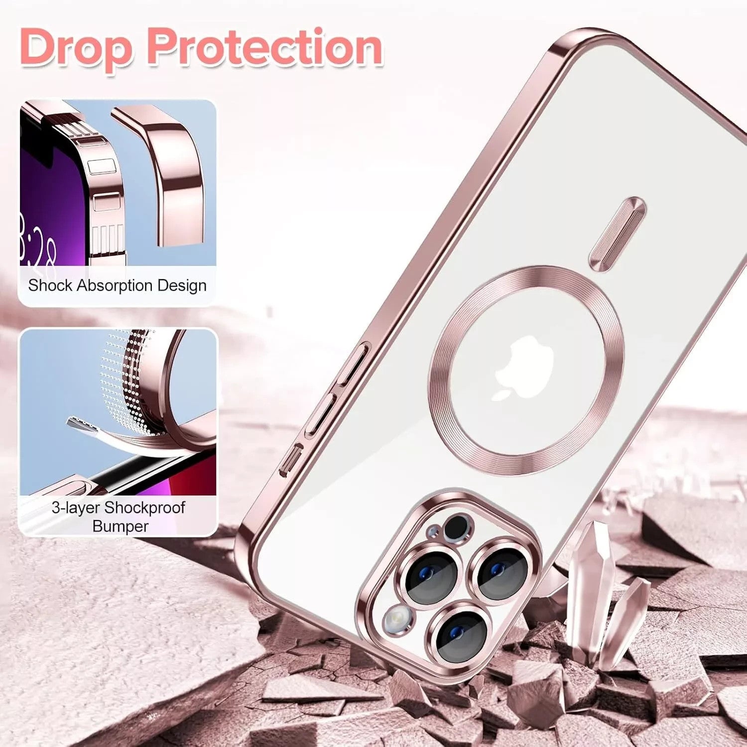 Lens Glass + Magsafe Case for Iphone 17 Pro Max 16 Pro 16E 15 plus 14 13 12 SE 7