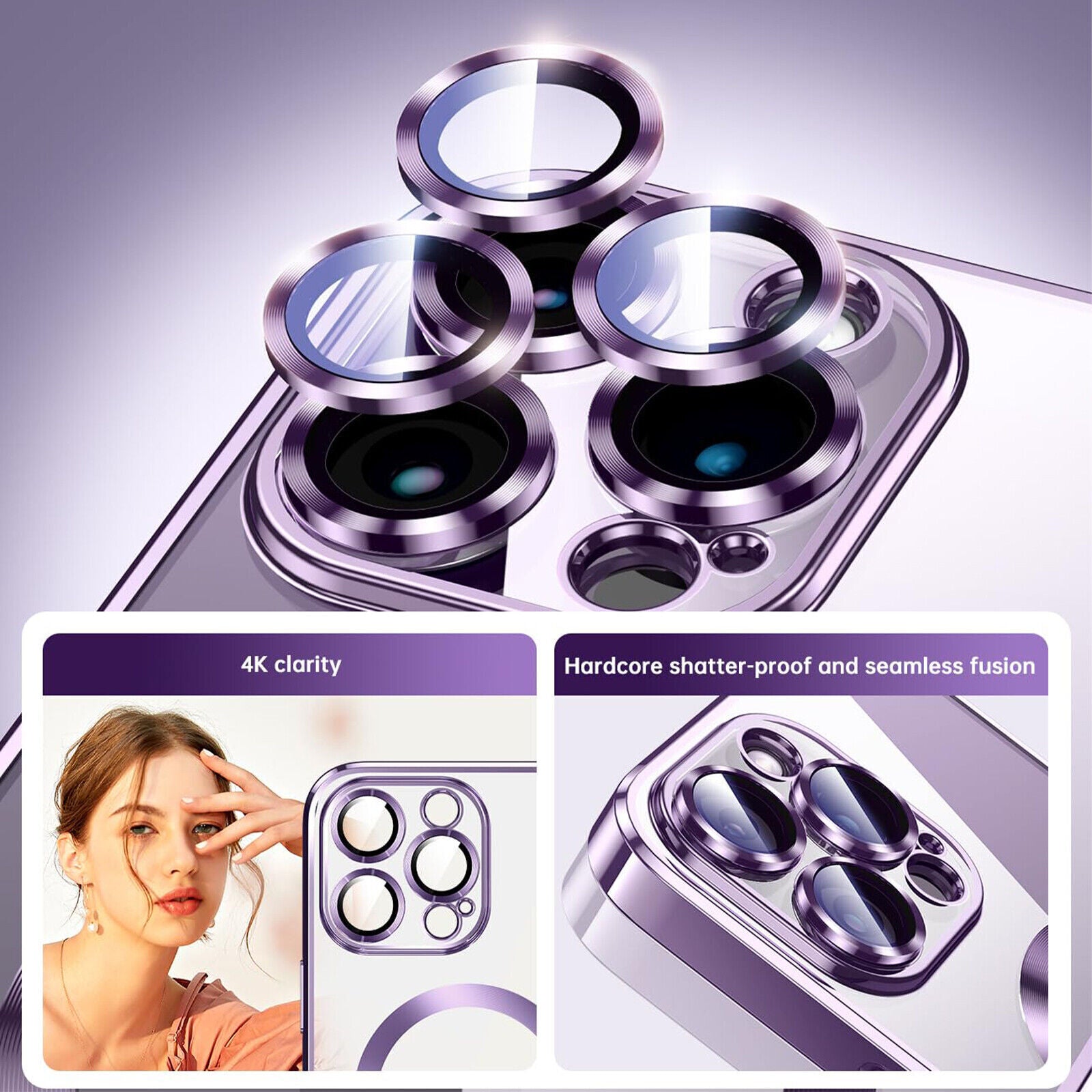 Lens Glass + Magsafe Case for Iphone 17 Pro Max 16 Pro 16E 15 plus 14 13 12 SE 7