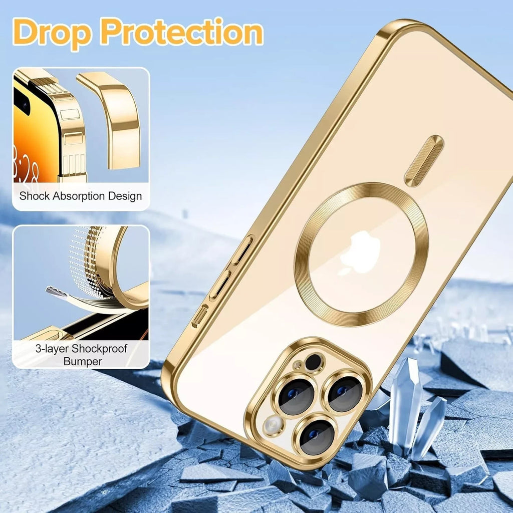 Lens Glass + Magsafe Case for Iphone 17 Pro Max 16 Pro 16E 15 plus 14 13 12 SE 7