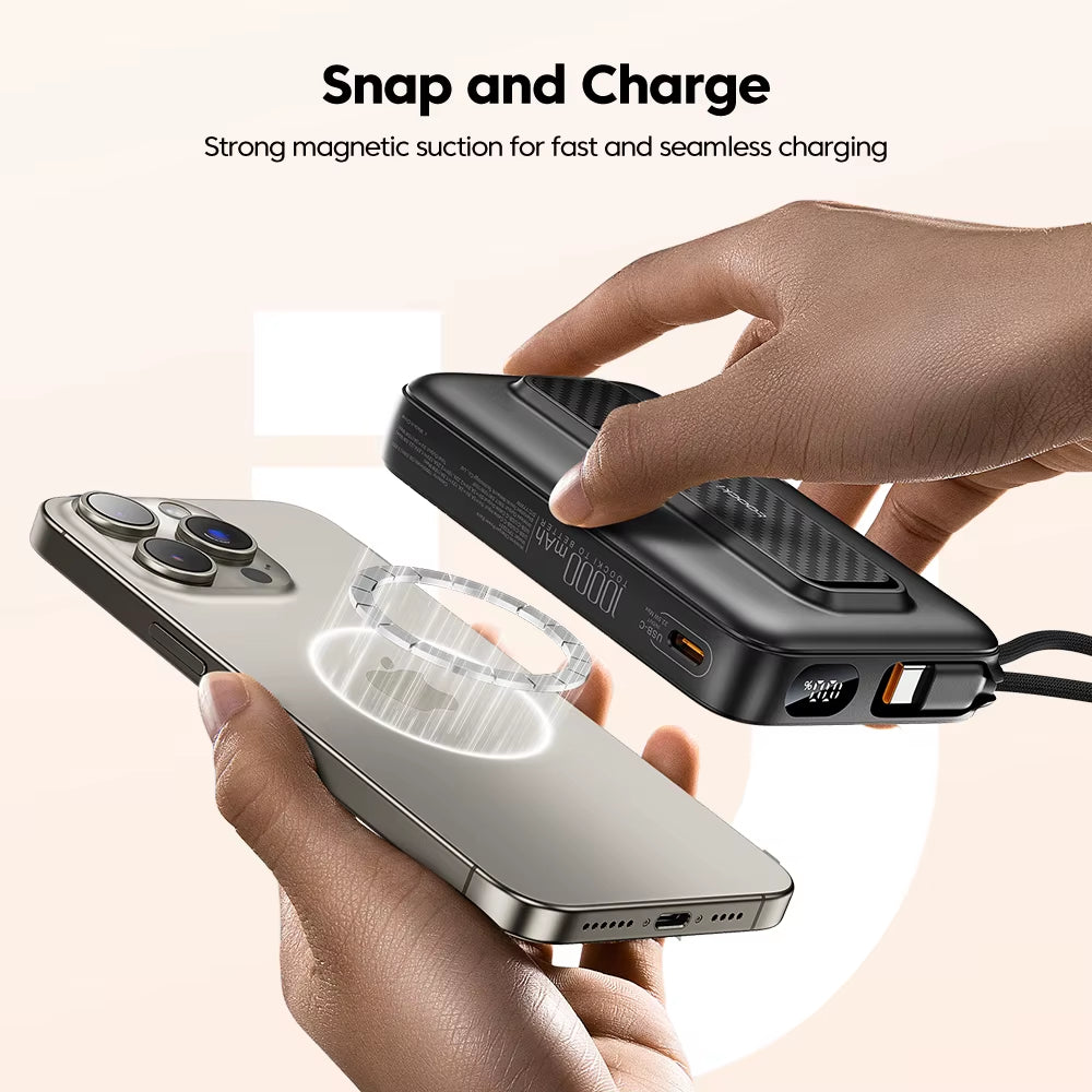 Powerbank 10000Mah Magnetic Wirelss 15W USB C PD 22.5W Fast Charge for Iphone 16 15 14 13 Portable Power Bank for Magsafe