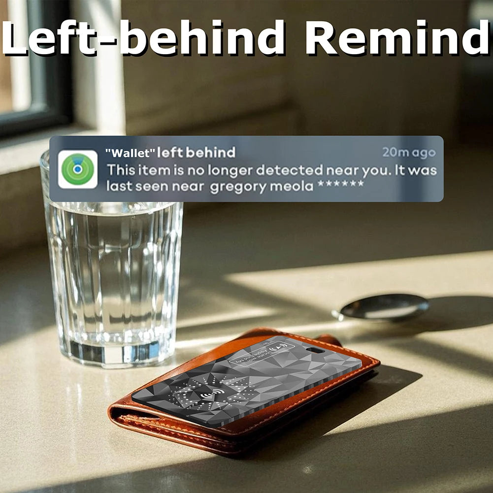 Wallet Tracker Card Wireless Charging Works for Apple Find My Ultra Thin Tracker Wallet Anti-Loss Card Keys Suitcase Bag Locator