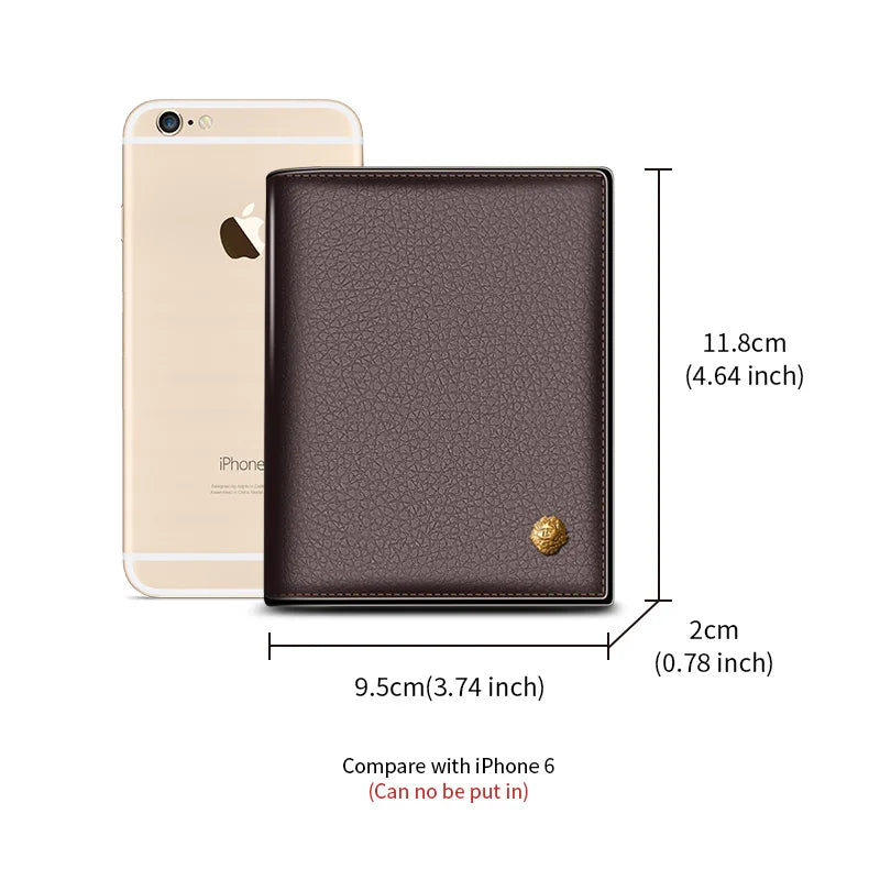 Men Genuine Leather Wallet Small Card Holder Wallet Gift for Husband, Boyfriend