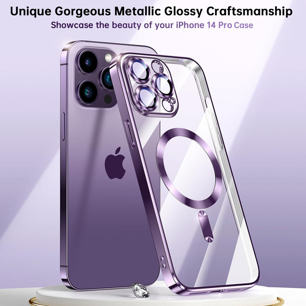 Lens Glass + Magsafe Case for Iphone 17 Pro Max 16 Pro 16E 15 plus 14 13 12 SE 7