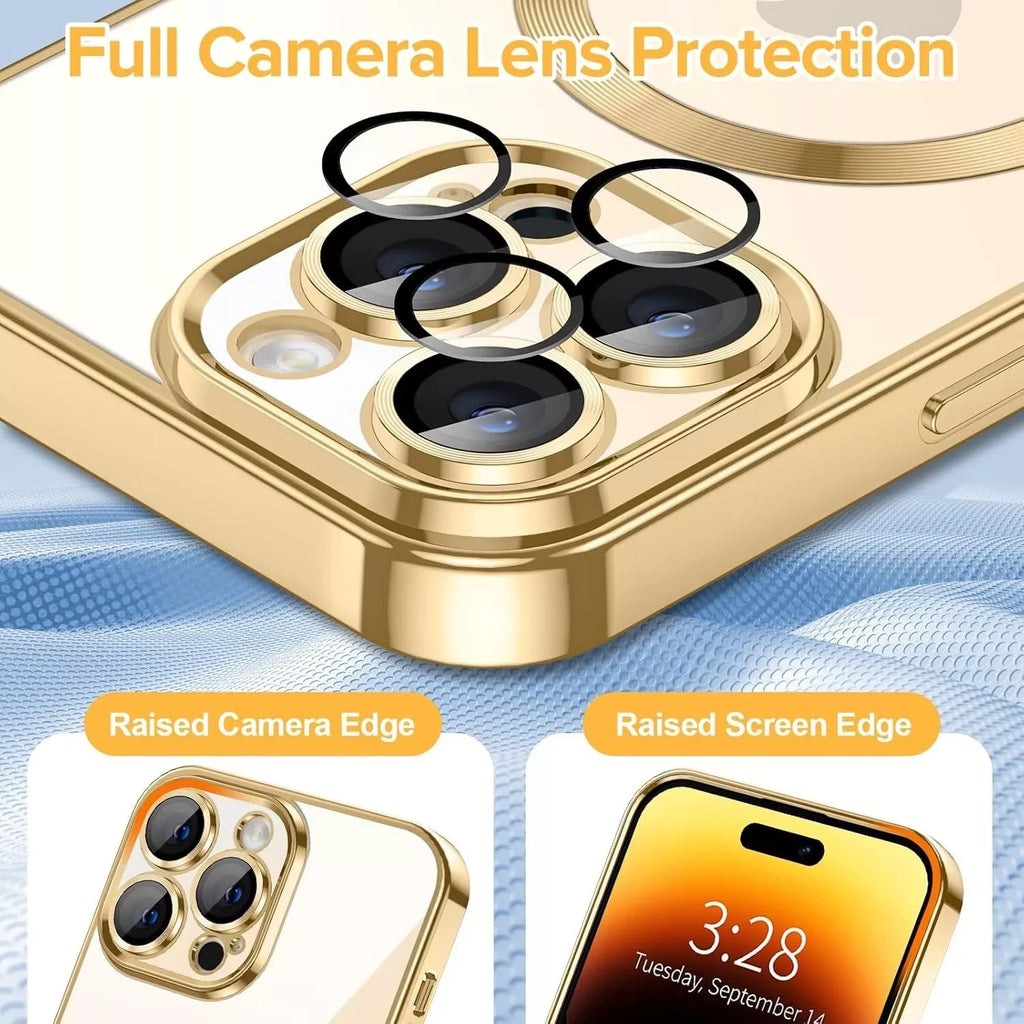 Lens Glass + Magsafe Case for Iphone 17 Pro Max 16 Pro 16E 15 plus 14 13 12 SE 7