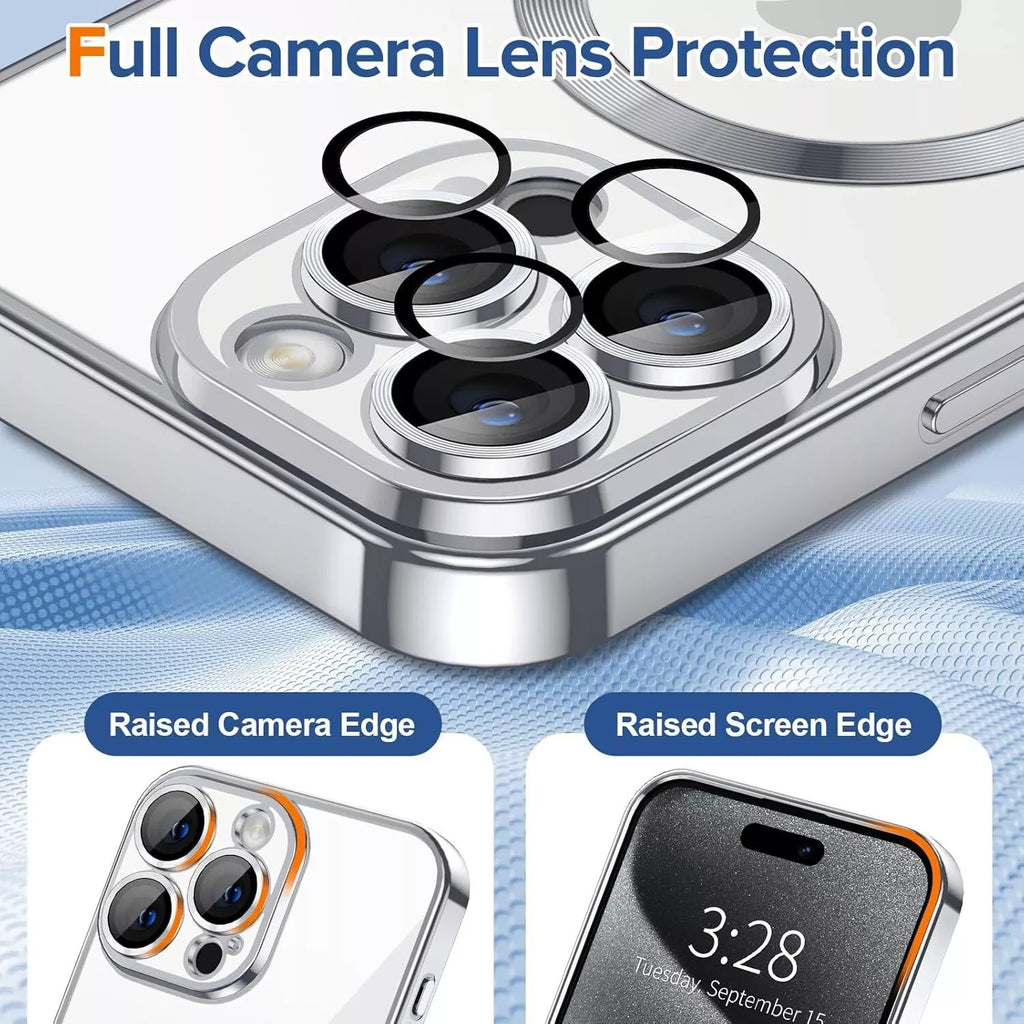 Lens Glass + Magsafe Case for Iphone 17 Pro Max 16 Pro 16E 15 plus 14 13 12 SE 7