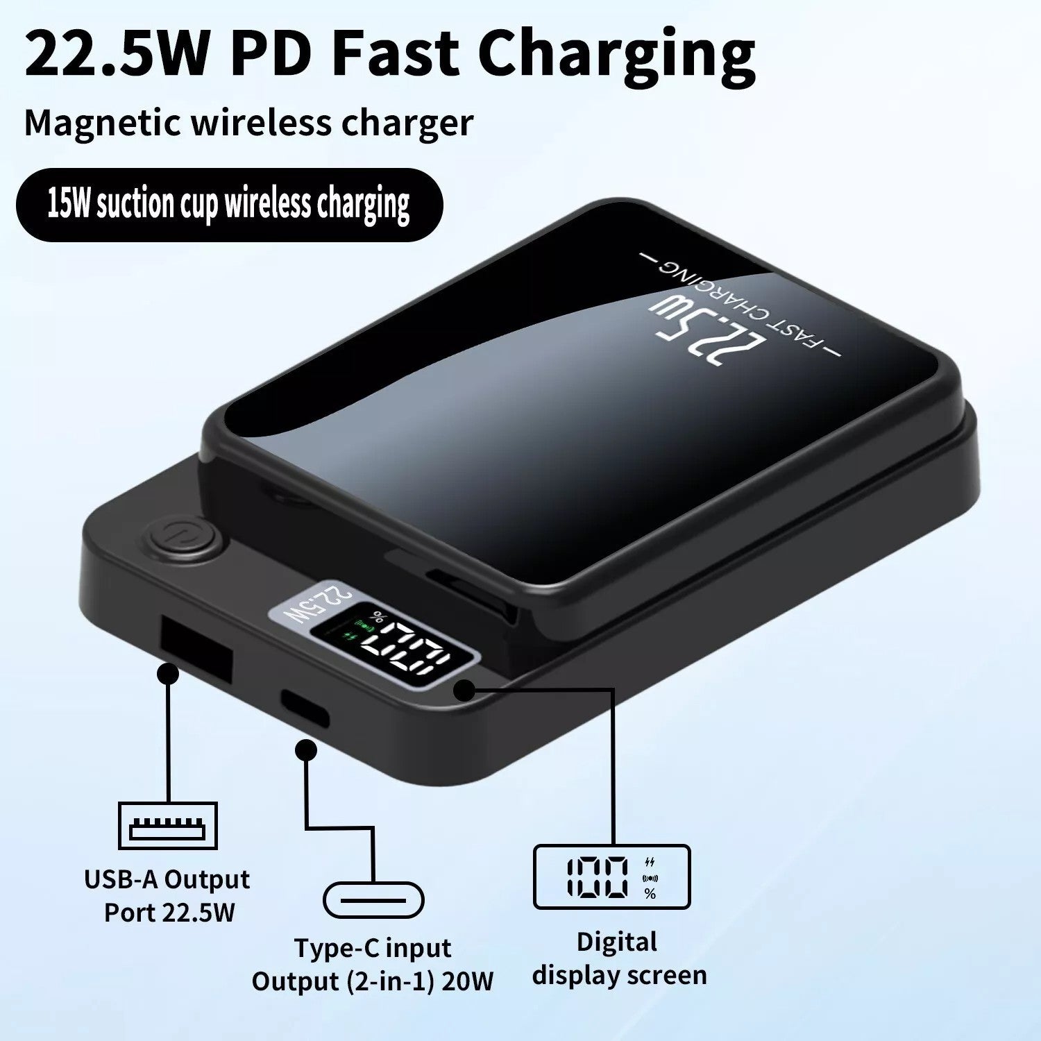 Magsafe Power Bank Portable Charger 10000Mah Magnetic Battery Pack for Iphone UK